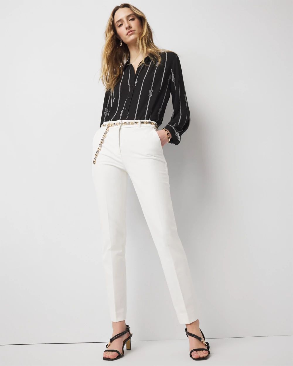 WHBM Elle Slim Ankle Comfort Stretch Pants